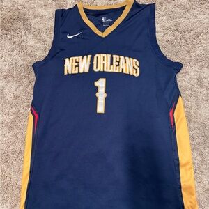 Nike Zion Williamson New Orleans Navy and Gold Basketball Jersey